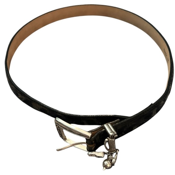 Brighton Black crocodile Belt with silver Golf Charms Buckle size M/L 32 - Picture 5 of 7